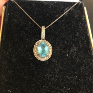 Kevin Jewelers Oval Blue Topaz Necklace